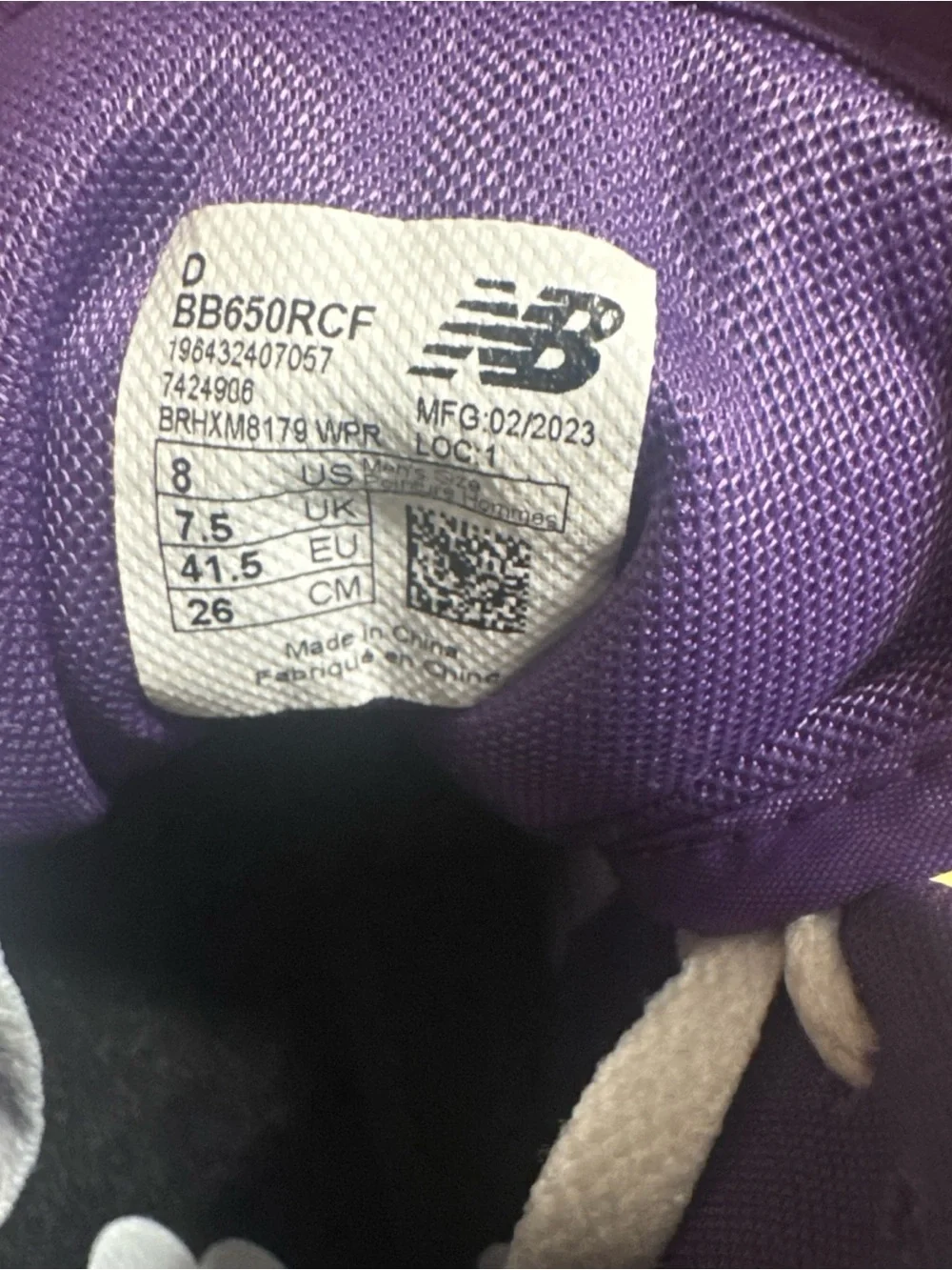 New Balance White & Purple 650 Men’s Sneakers